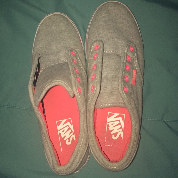 gray & orange low top vans! - Picture 2 of 2